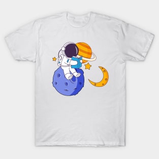 The  astronaut collection reading on the planet T-Shirt